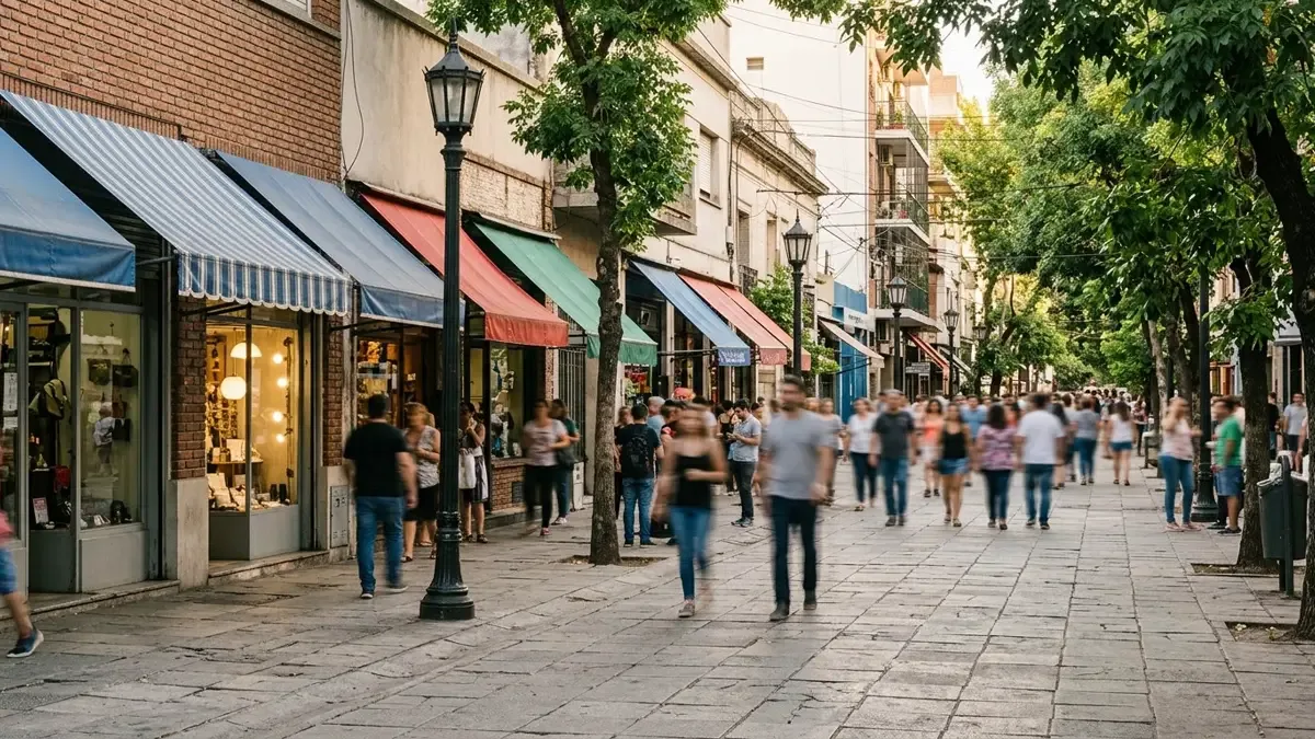 Calle comercial de barrio en Quilmes